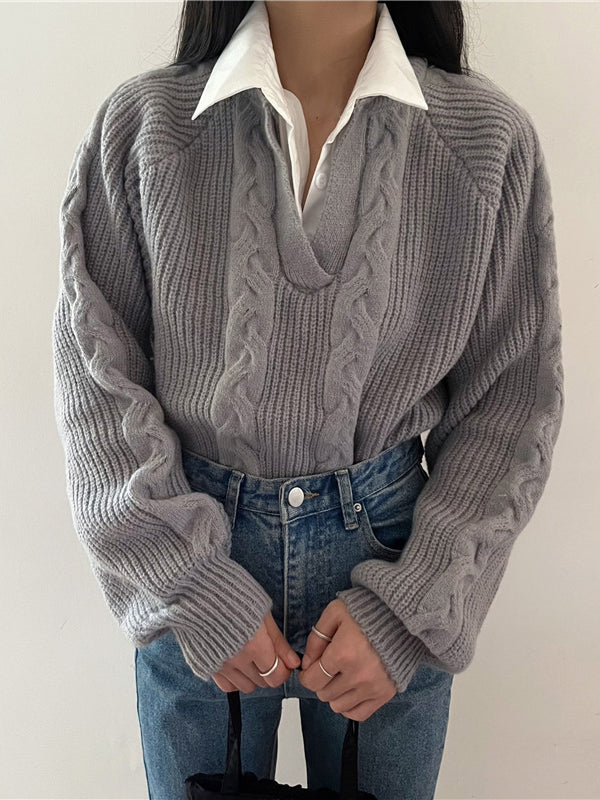 2 in 1 Twist Polo Sweater, Svelte Chic kadın modası