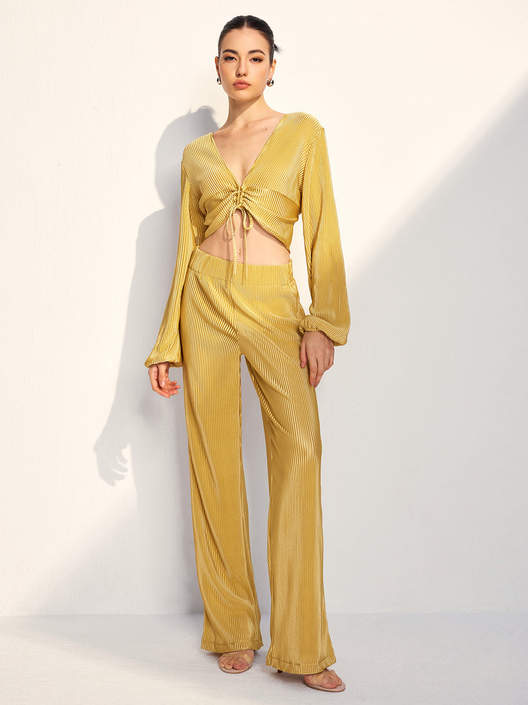 Svelte Chic İpli Puf Kollu Pantolon Takımı