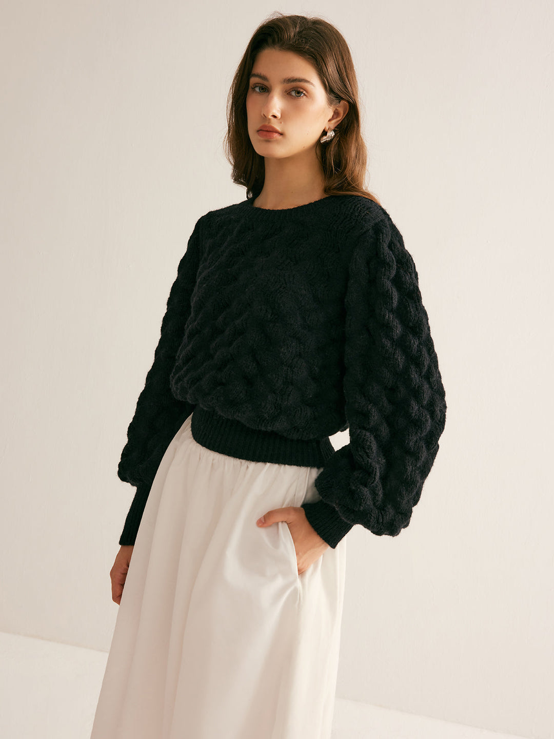 Crew Neck Cloud Sweater, Svelte Chic