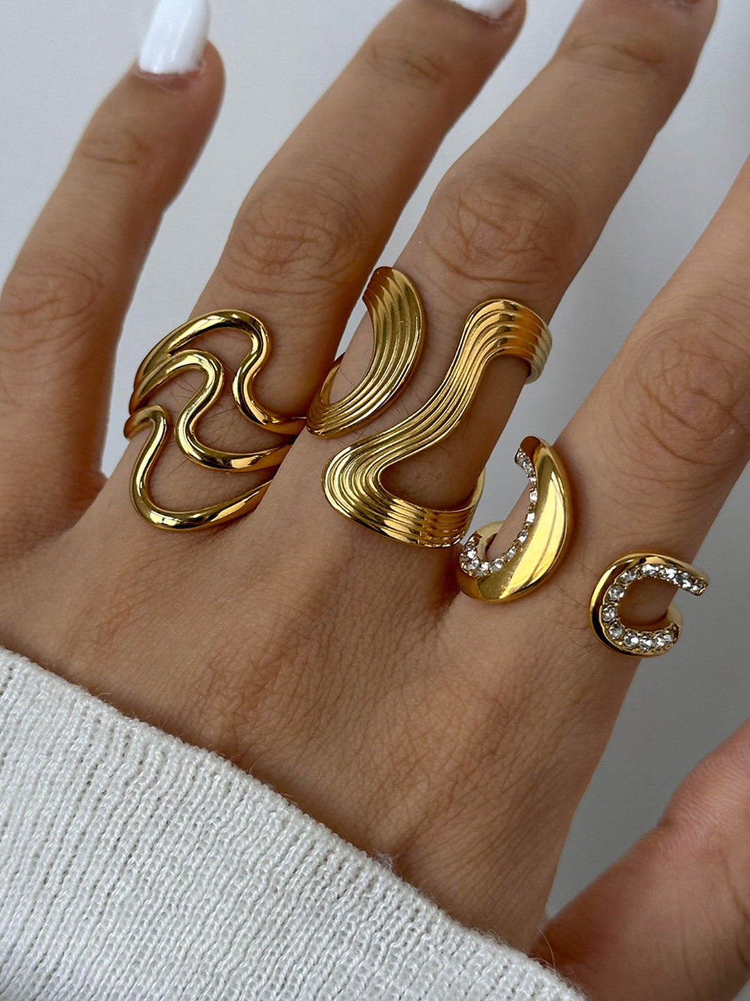 Düzensiz Dalgalı Açık Yüzük, Svelte Chic