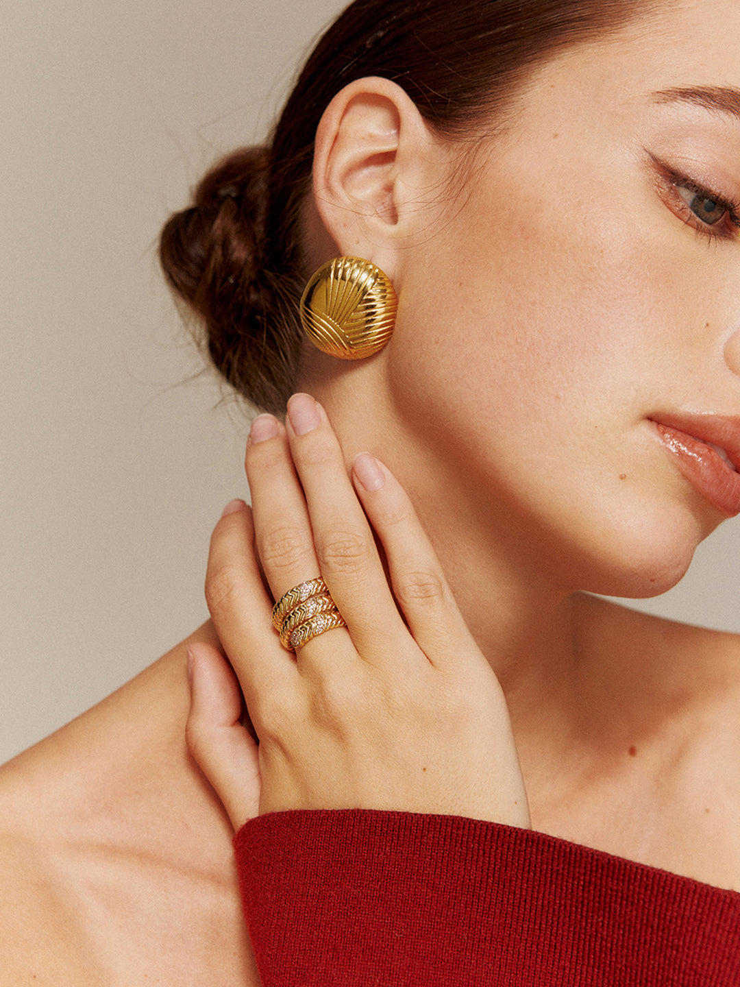 Üç Katmanlı Yılan Spiral Yüzük - Svelte Chic