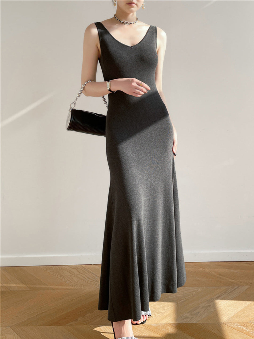 Svelte Chic Katı Tank Uzun Elbise