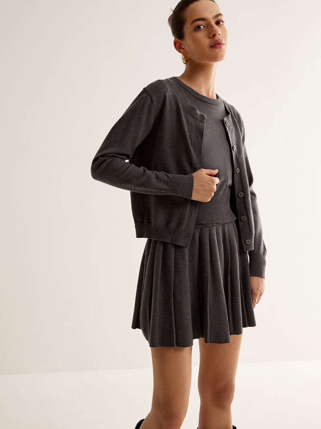 Svelte Chic Faydalı Triko Üç Parçalı Etek Seti