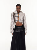 Fajr Zebra Print Faux Fur Cropped Jacket - White — Svelte Chic