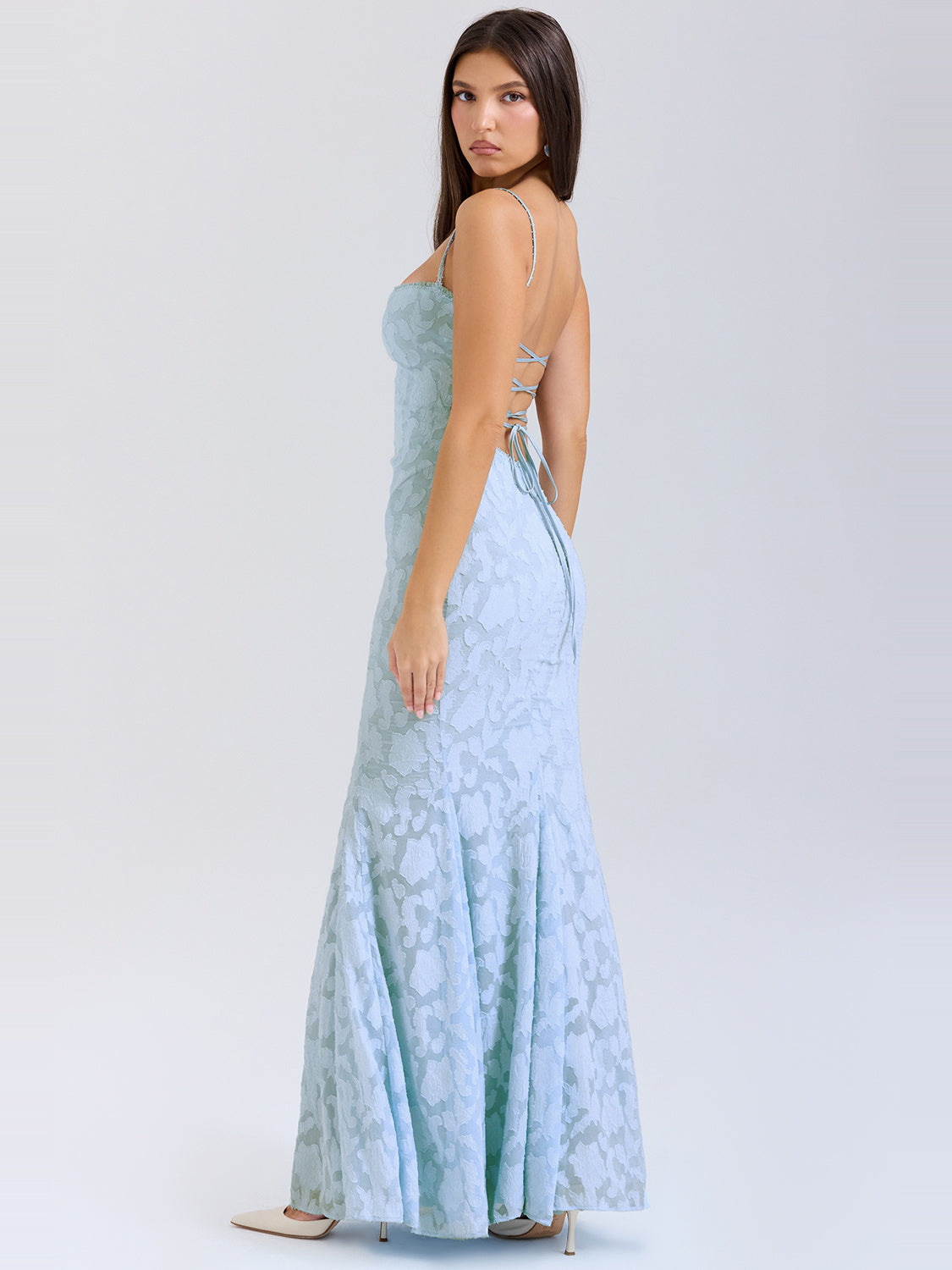 Joan Lace Tie Back Strappy Maxi Dress — Svelte Chic
