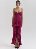 Gabbi Ruffle Front Trained Maxi Gown — Svelte Chic