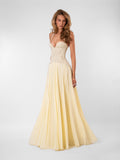 Gaia Halter Lace Corset Maxi Dress in Butter Yellow — Svelte Chic