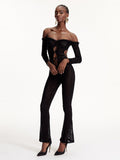 Elsabeth Off-Shoulder Lace Cutout Jumpsuit - Black — Svelte Chic