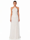 Lucille Halter Lace Chiffon Maxi Dress — Svelte Chic