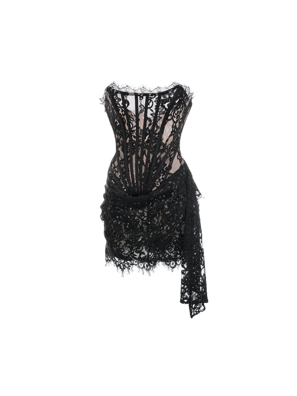 Kylitha Lace Bow-Detail Strapless Mini Dress - Black — Svelte Chic