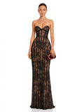 Urszula Lace Strapless Corset Maxi Dress — Svelte Chic