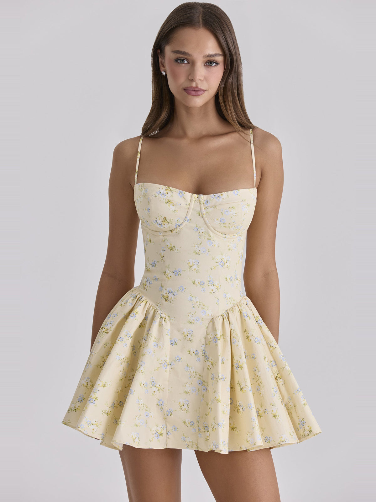 Samaria Floral Corset Mini Dress — Svelte Chic
