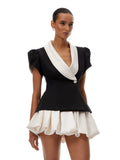 Acharya Colour Block Blouse and Balloon Skirt Set — Svelte Chic