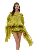 Marcia Off Shoulder Balloon Sleeve Mini Dress — Svelte Chic