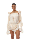 Halvard Off Shoulder Pleated Mini Dress — Svelte Chic