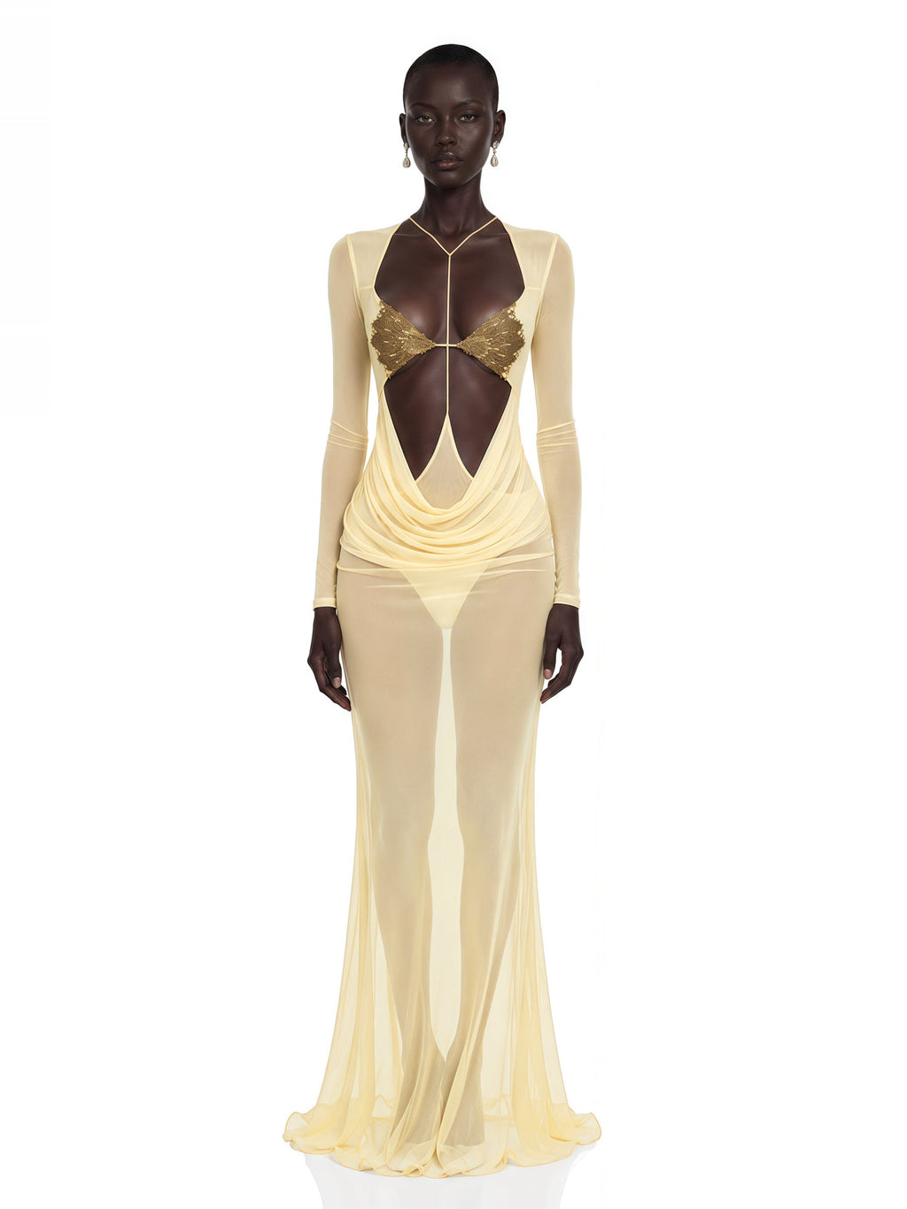 Cressida Cut Out Halter Fishtail Maxi Dress — Svelte Chic