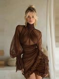 Jade Gathered Tulle Mini Dress — Svelte Chic