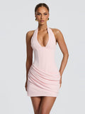 Nehemia Halter Corset Draped Mini Dress — Svelte Chic