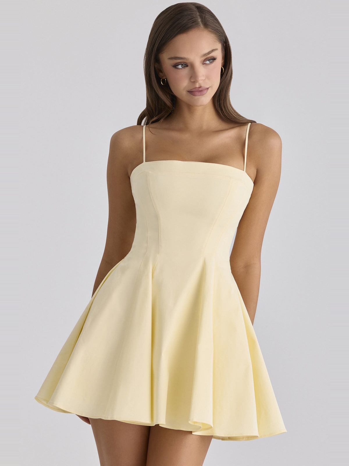 Dolly Cotton Flared Strappy Mini Dress — Svelte Chic