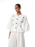 Berenice Puff Sleeve Crystal Peplum Jacket — Svelte Chic