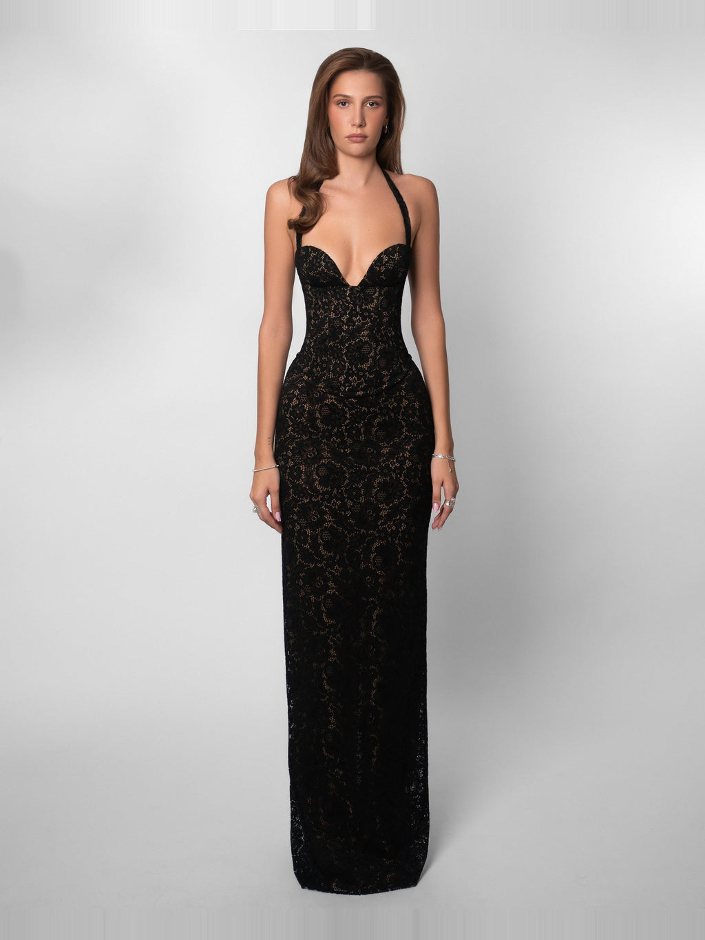 Monique Corset Back Lace Maxi Dress — Svelte Chic