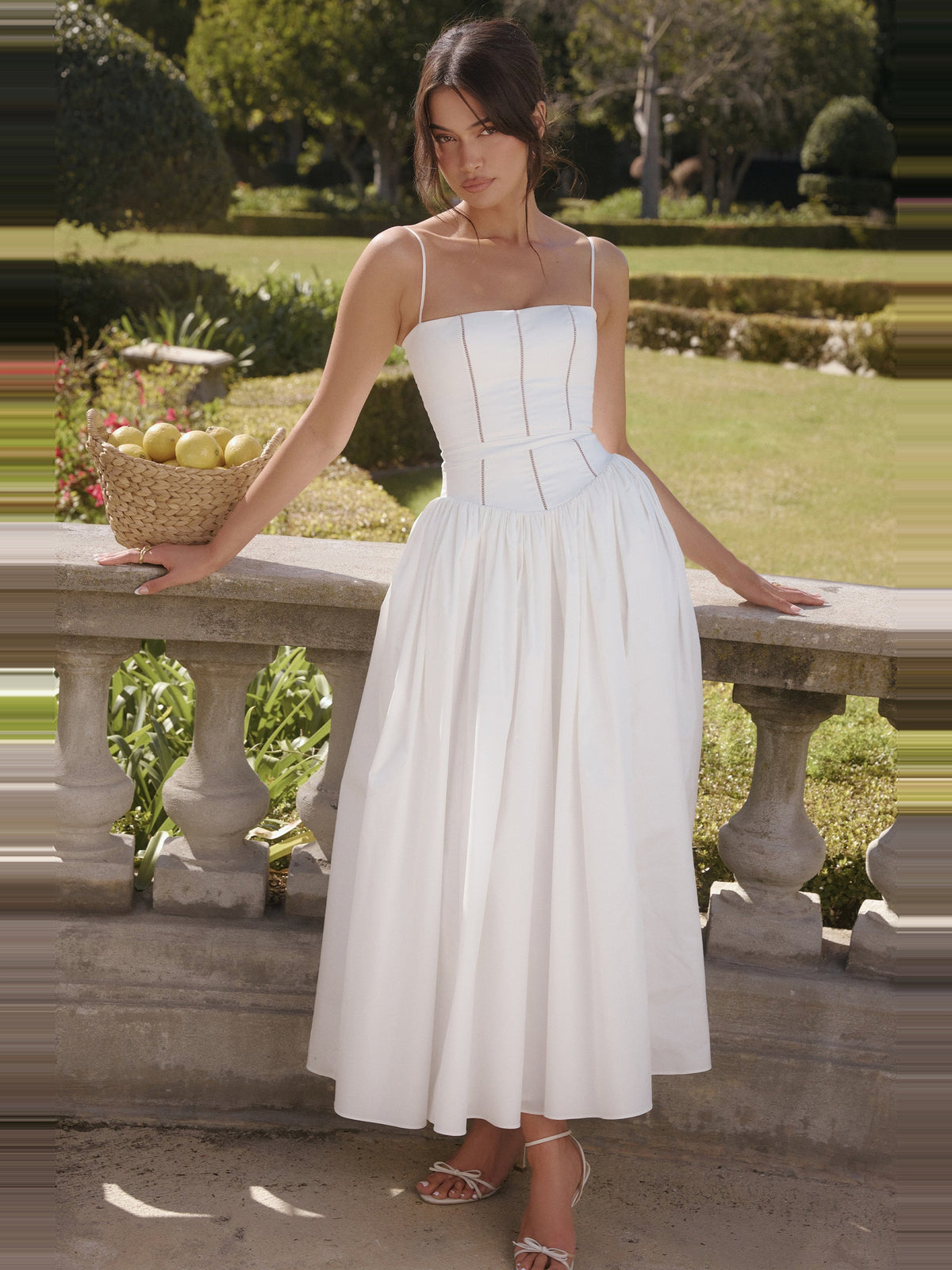 Ysabella Strappy Cotton Maxi Dress — Svelte Chic