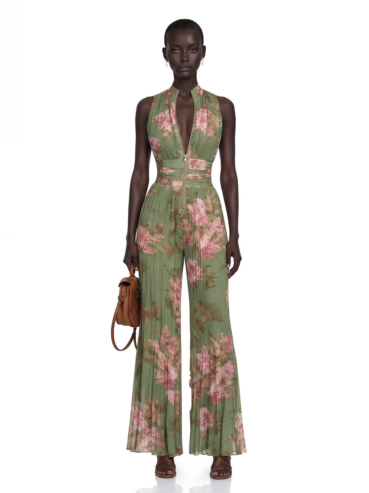Ecem Floral High Neck Jumpsuit — Svelte Chic