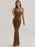 Charlotte Corset Strapless Chiffon Maxi Dress — Svelte Chic
