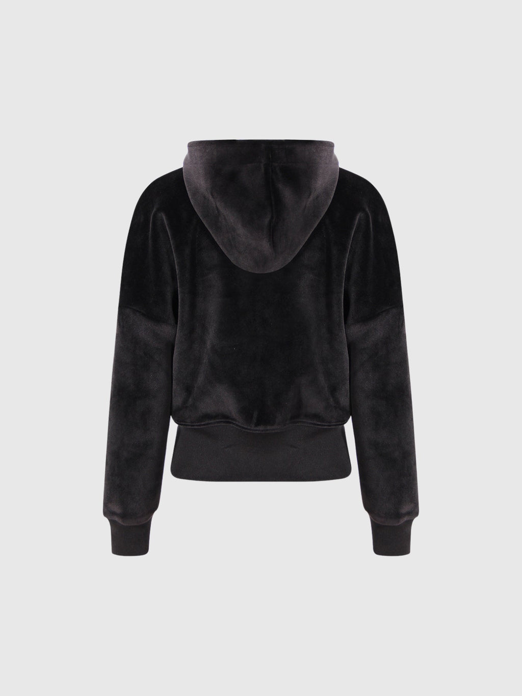 Ailpein Zip Front Hooded Velvet Top - Black — Svelte Chic