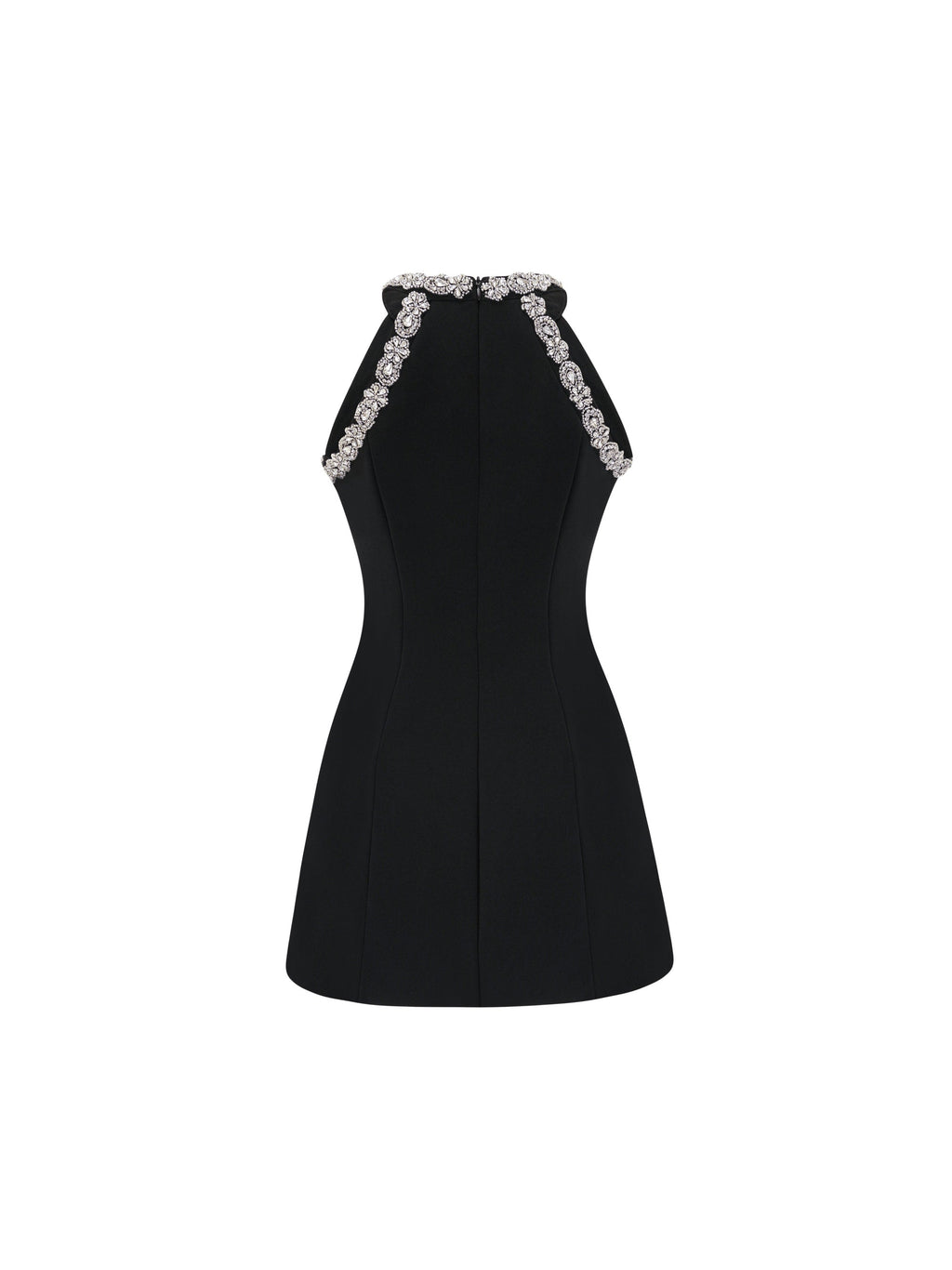 Babette Crystal Round Neck Mini Dress — Svelte Chic