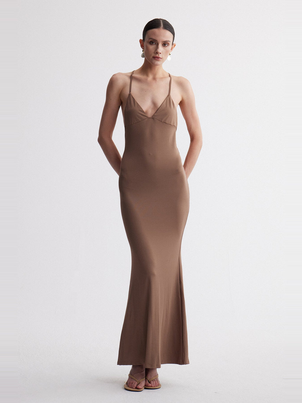 Drika Open Back Chain Detail Sequin Maxi Dress — Svelte Chic