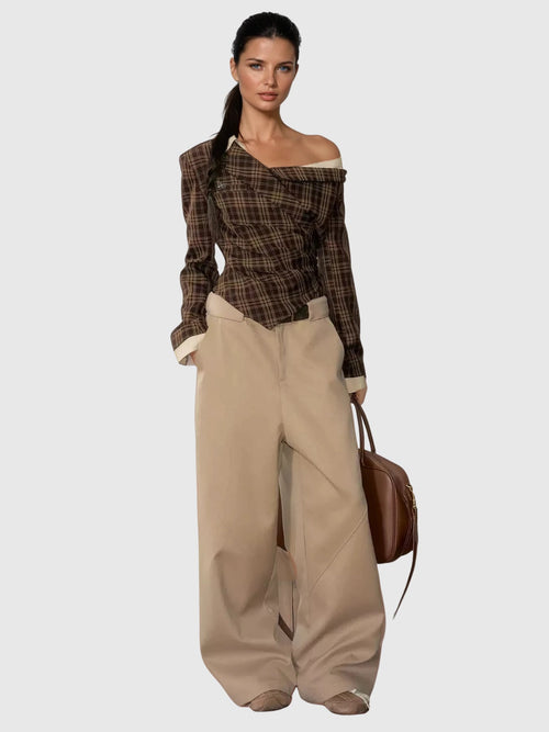 Darko Asymmetric Draped Long Sleeve Top — Svelte Chic