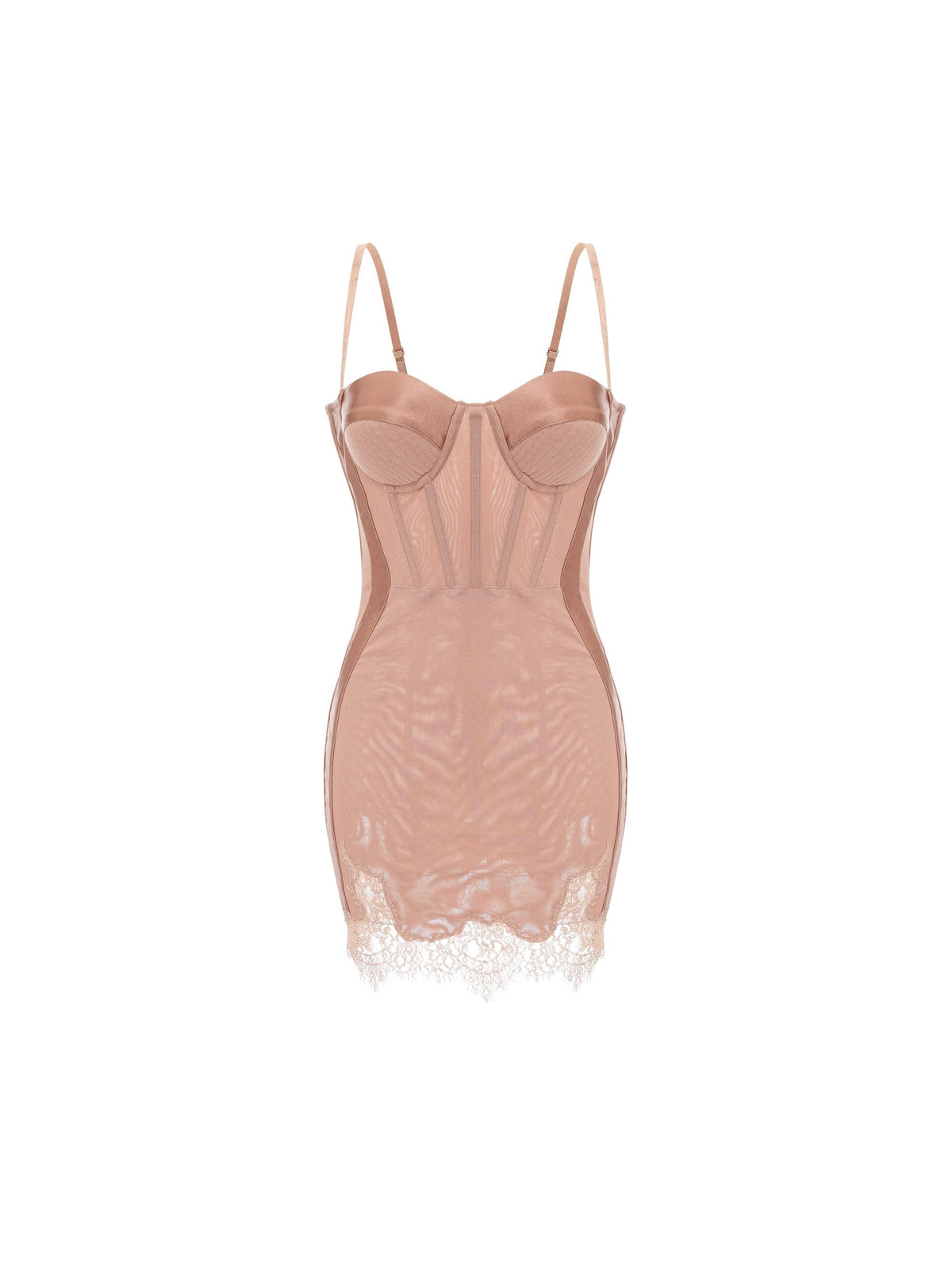 Coline Bustier Lace Trim Mini Dress — Svelte Chic