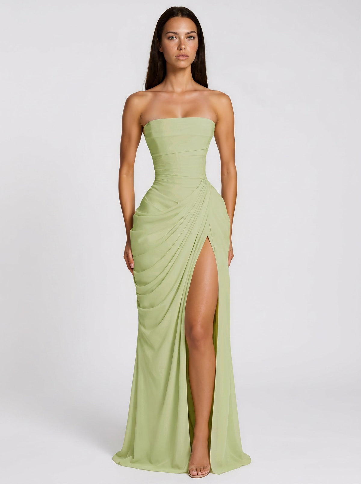Safiya Draped Strapless Corset Maxi Dress — Svelte Chic