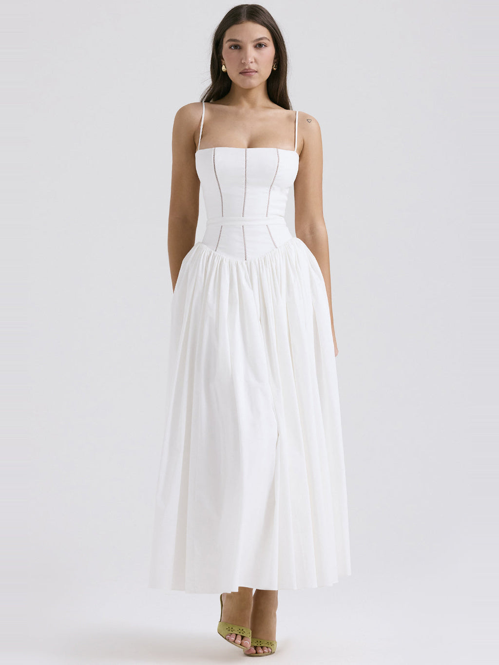 Ysabella Strappy Cotton Maxi Dress — Svelte Chic