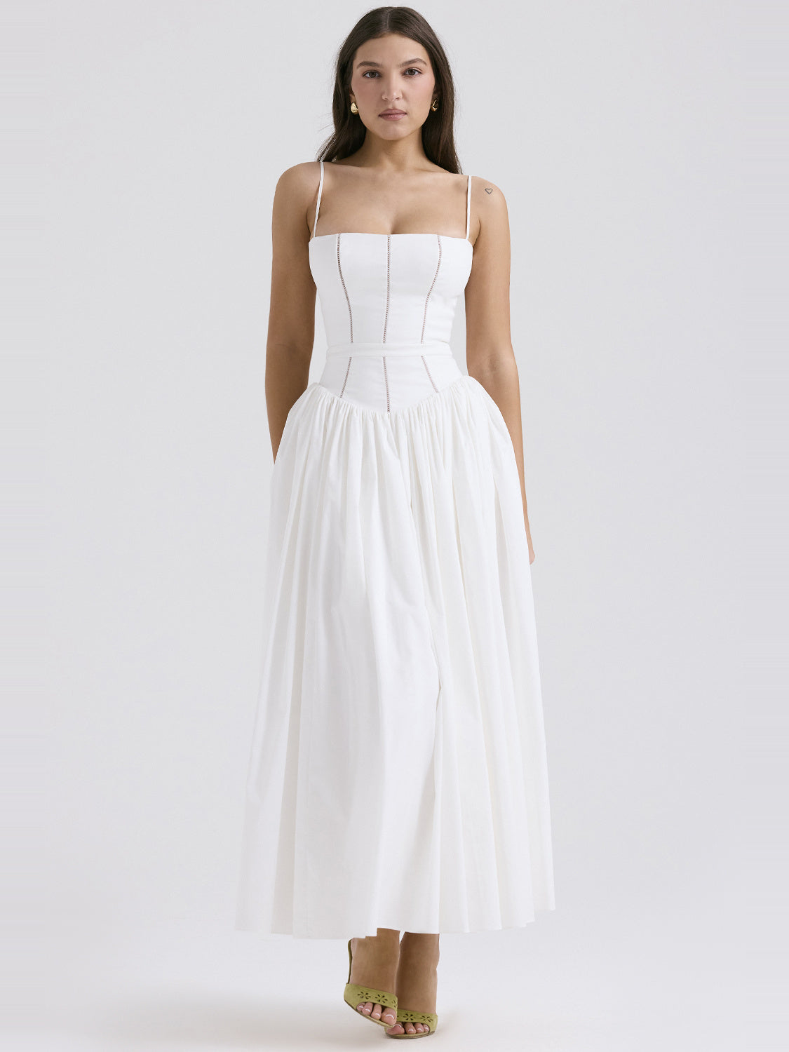 Ysabella Strappy Cotton Maxi Dress — Svelte Chic
