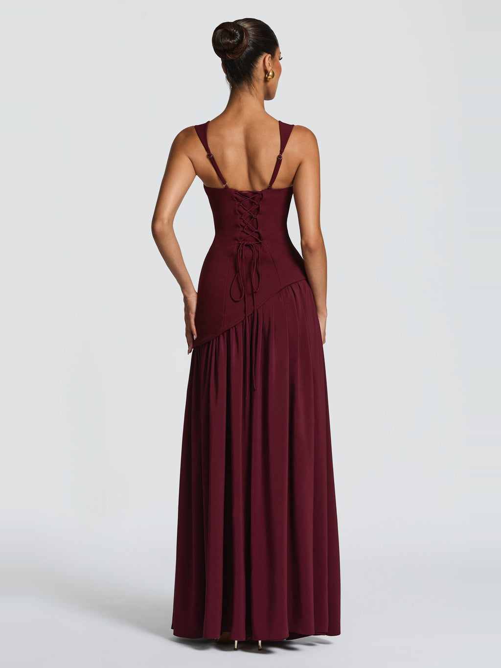 Tullulah Square Neck Corset Maxi Dress with Slit — Svelte Chic