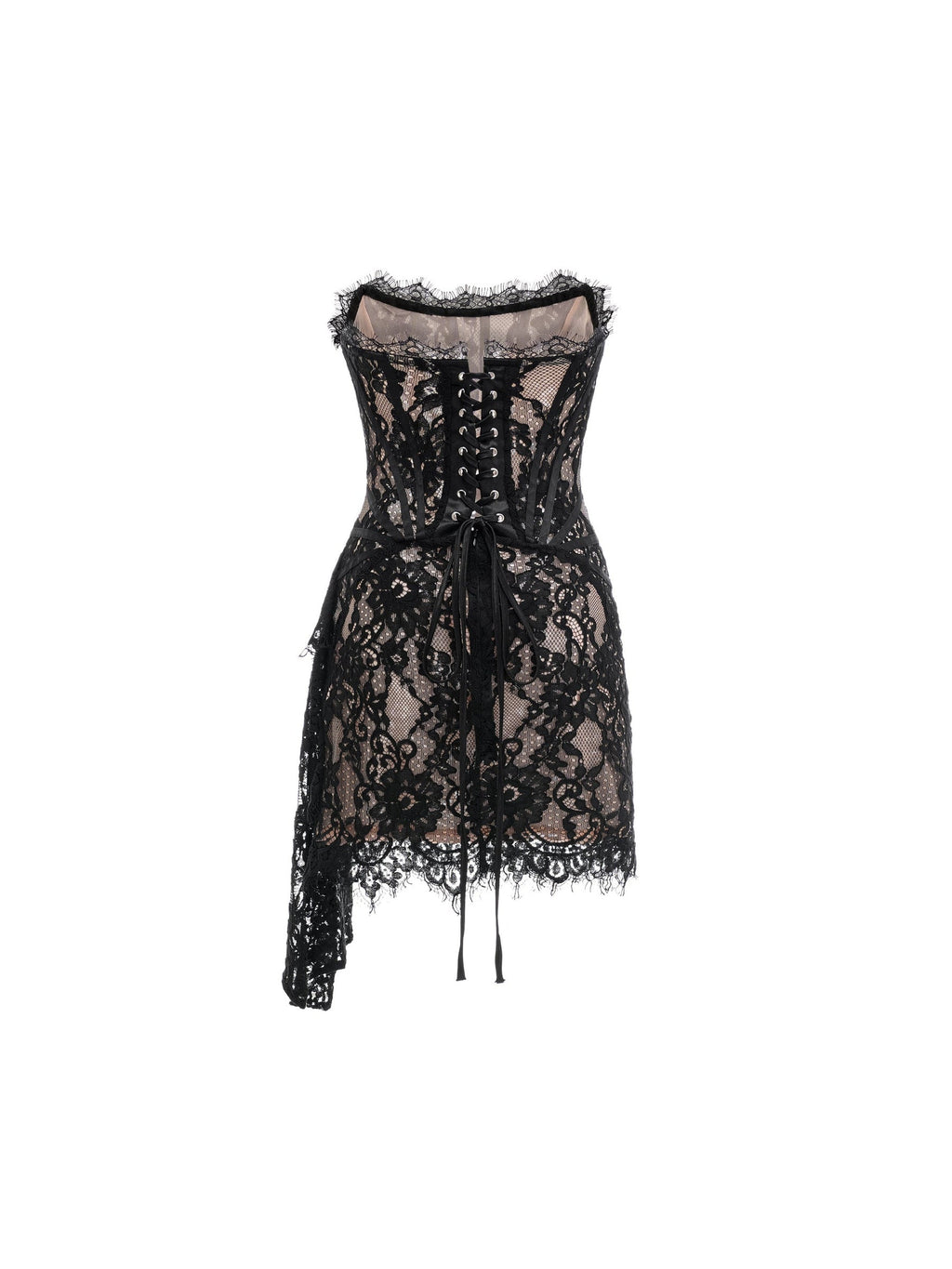 Kylitha Lace Bow-Detail Strapless Mini Dress - Black — Svelte Chic