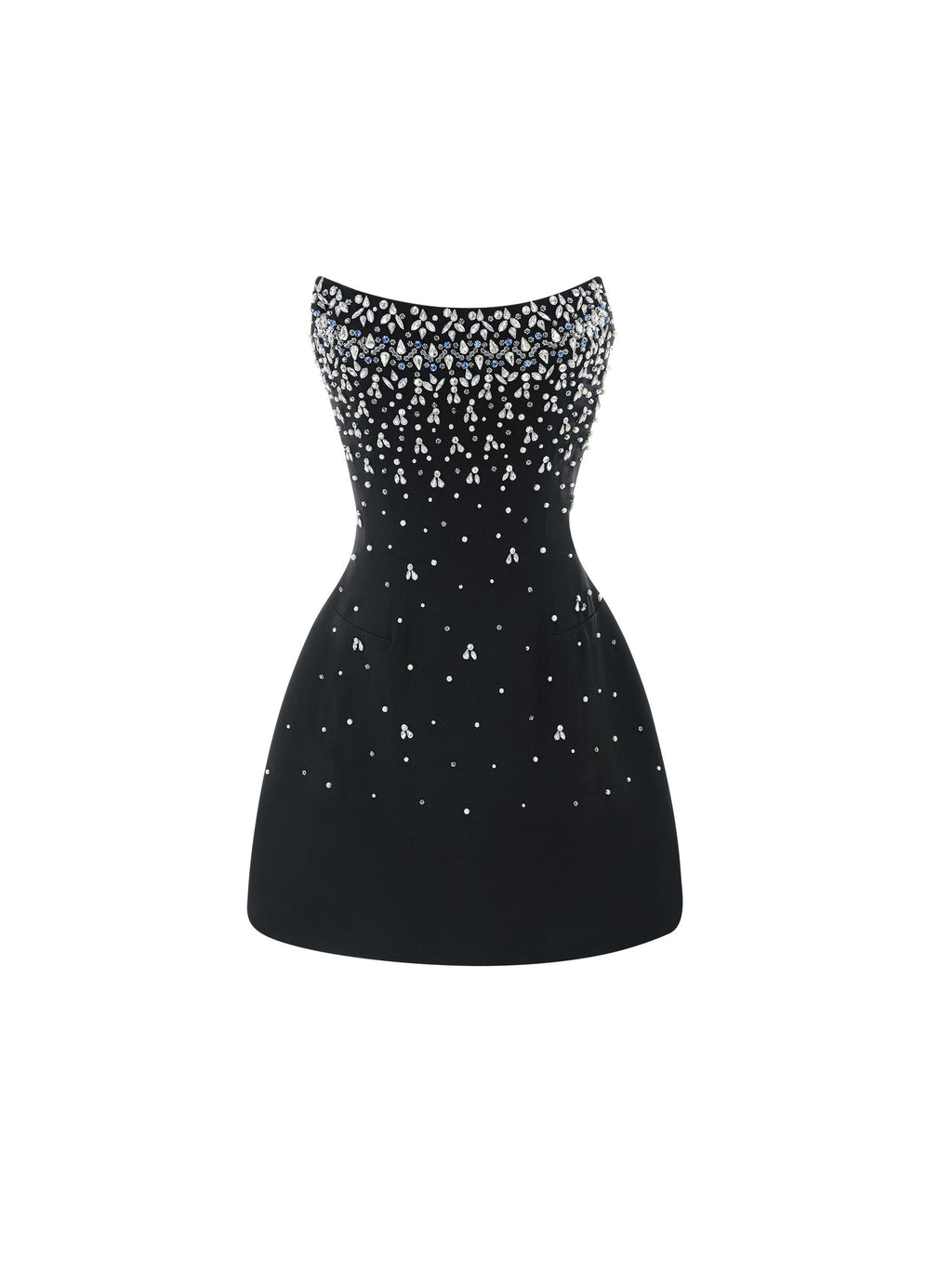 Melisande Off-Shoulder Beaded Sleeveless Mini Gown — Svelte Chic