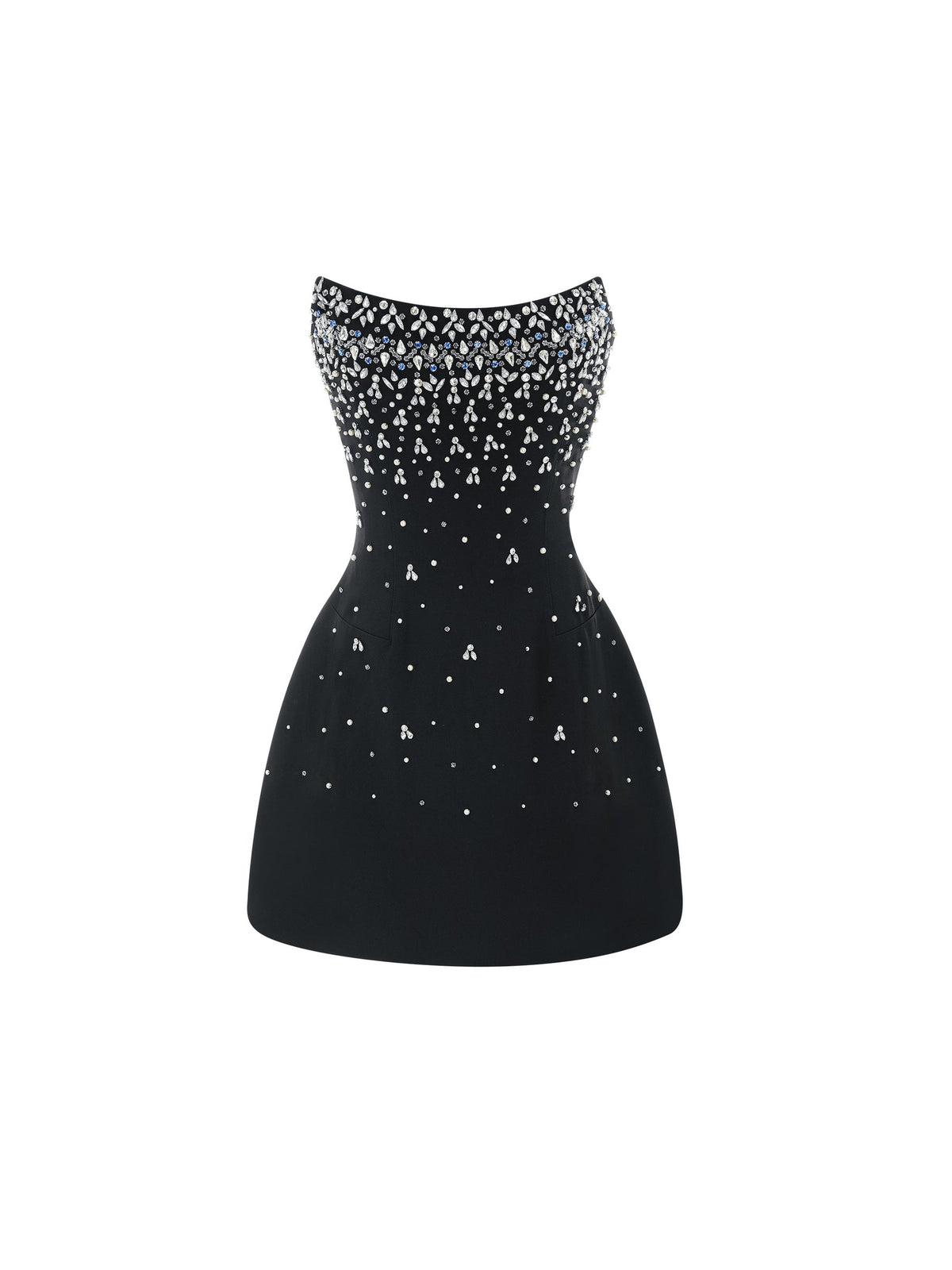 Melisande Off-Shoulder Beaded Sleeveless Mini Gown — Svelte Chic
