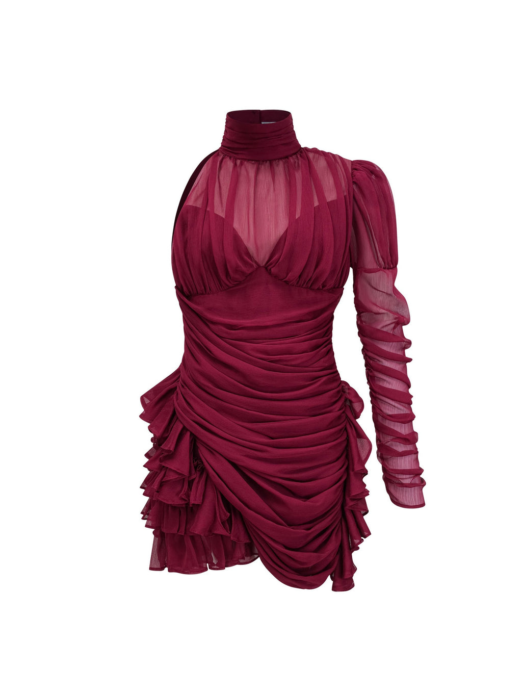 Elena One Shoulder Ruffled Tulle Mini Dress — Svelte Chic