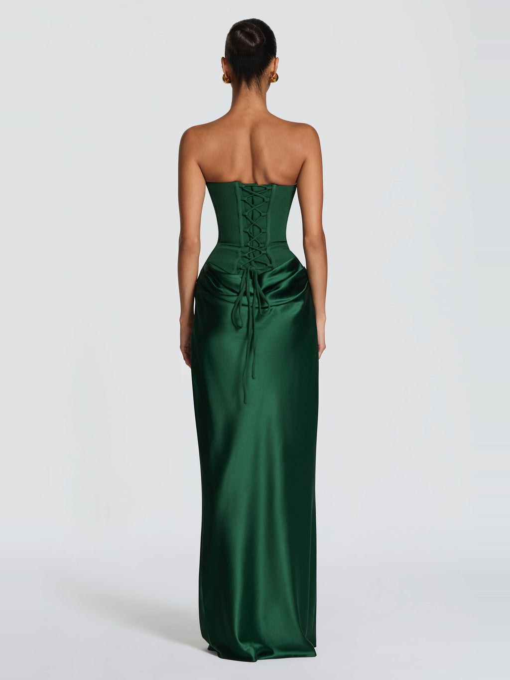 Maggie Strapless Corset Draped Maxi Dress — Svelte Chic