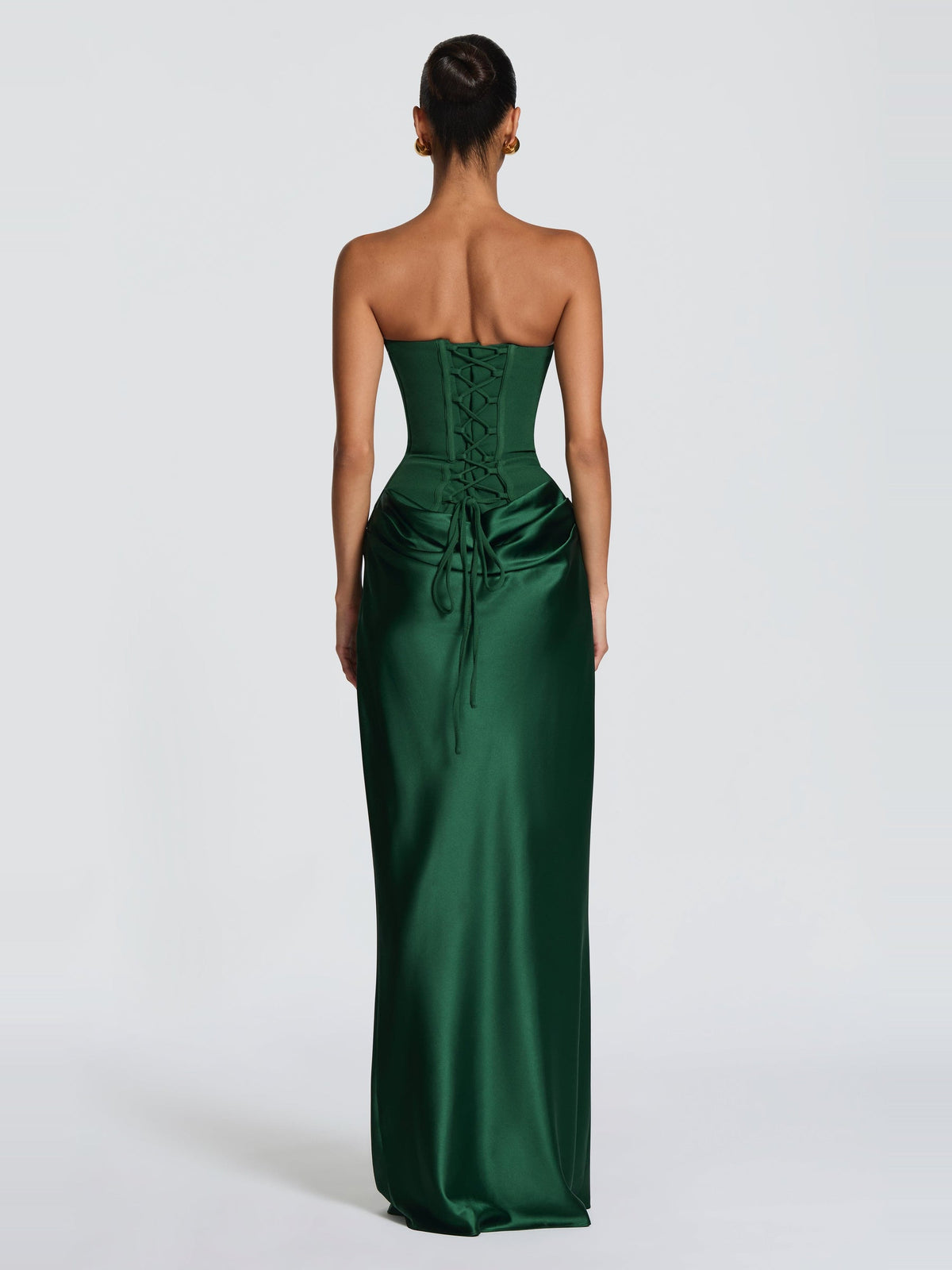 Maggie Strapless Corset Draped Maxi Dress — Svelte Chic