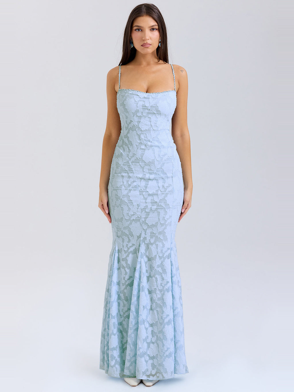 Joan Lace Tie Back Strappy Maxi Dress — Svelte Chic