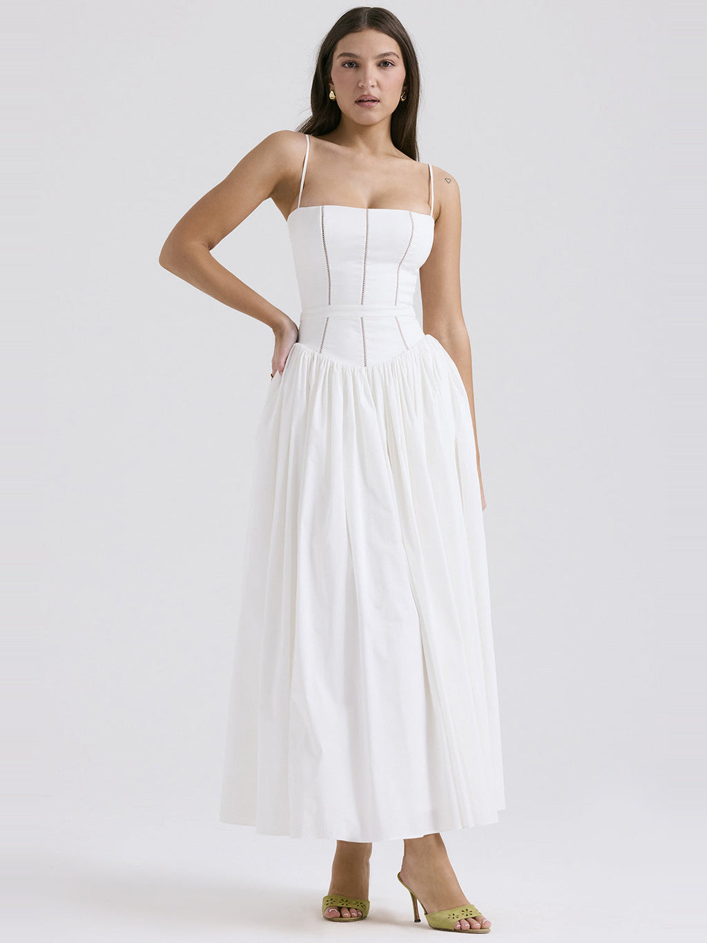 Ysabella Strappy Cotton Maxi Dress — Svelte Chic
