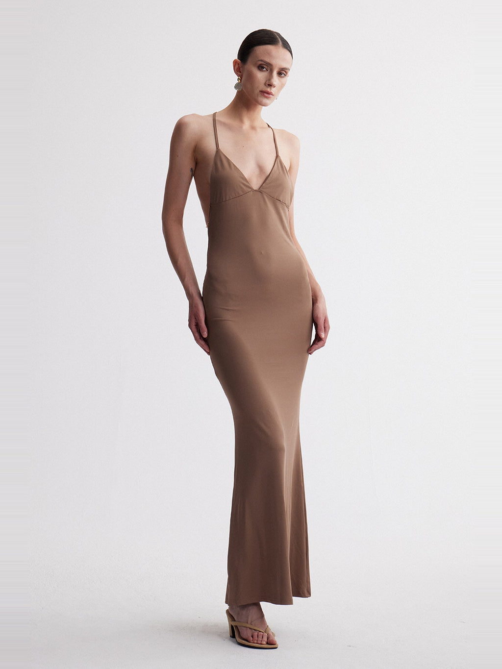 Drika Open Back Chain Detail Sequin Maxi Dress — Svelte Chic