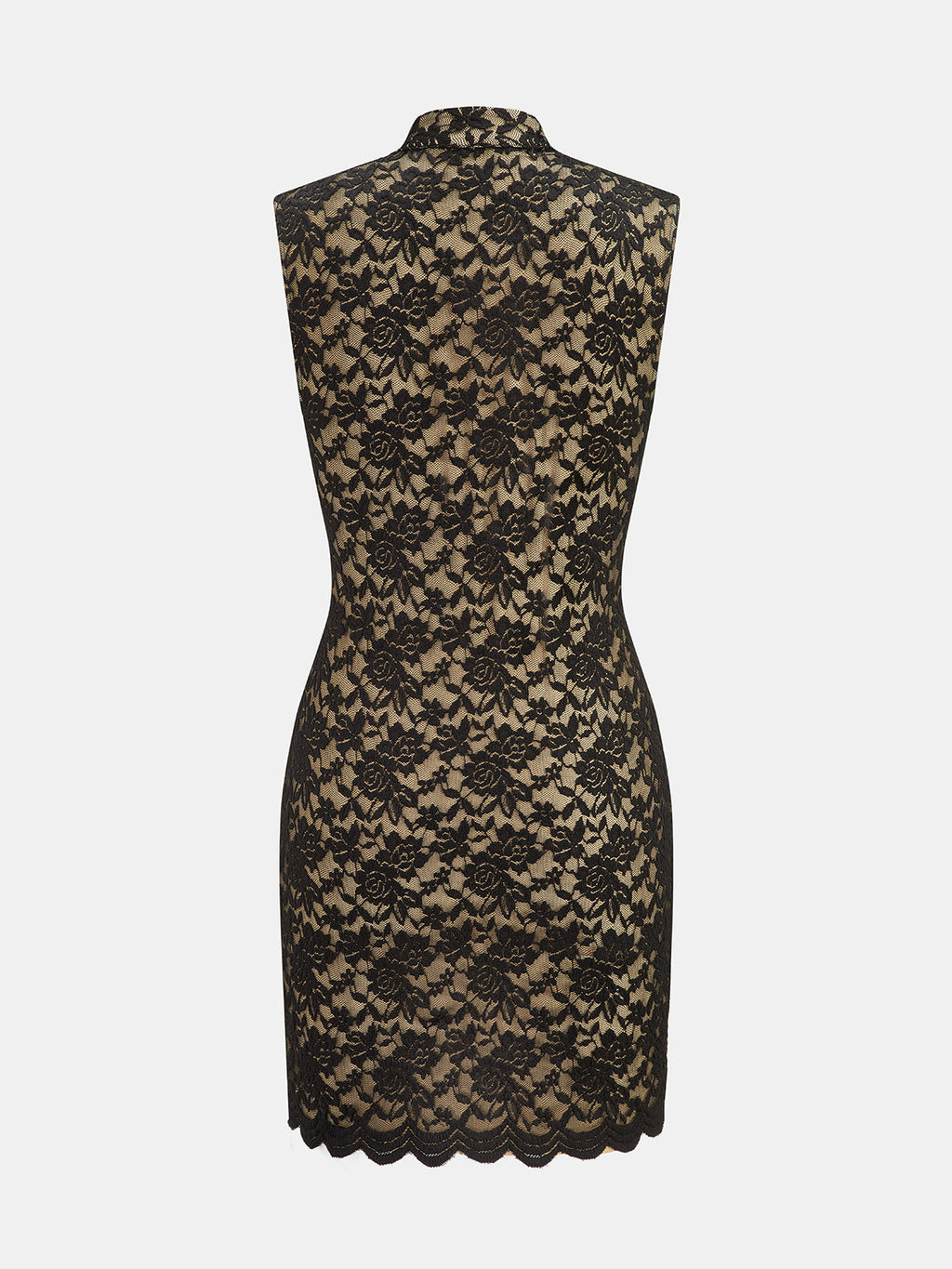 Keyhole Neck Lace Bodycon Mini Dress - Black — Svelte Chic