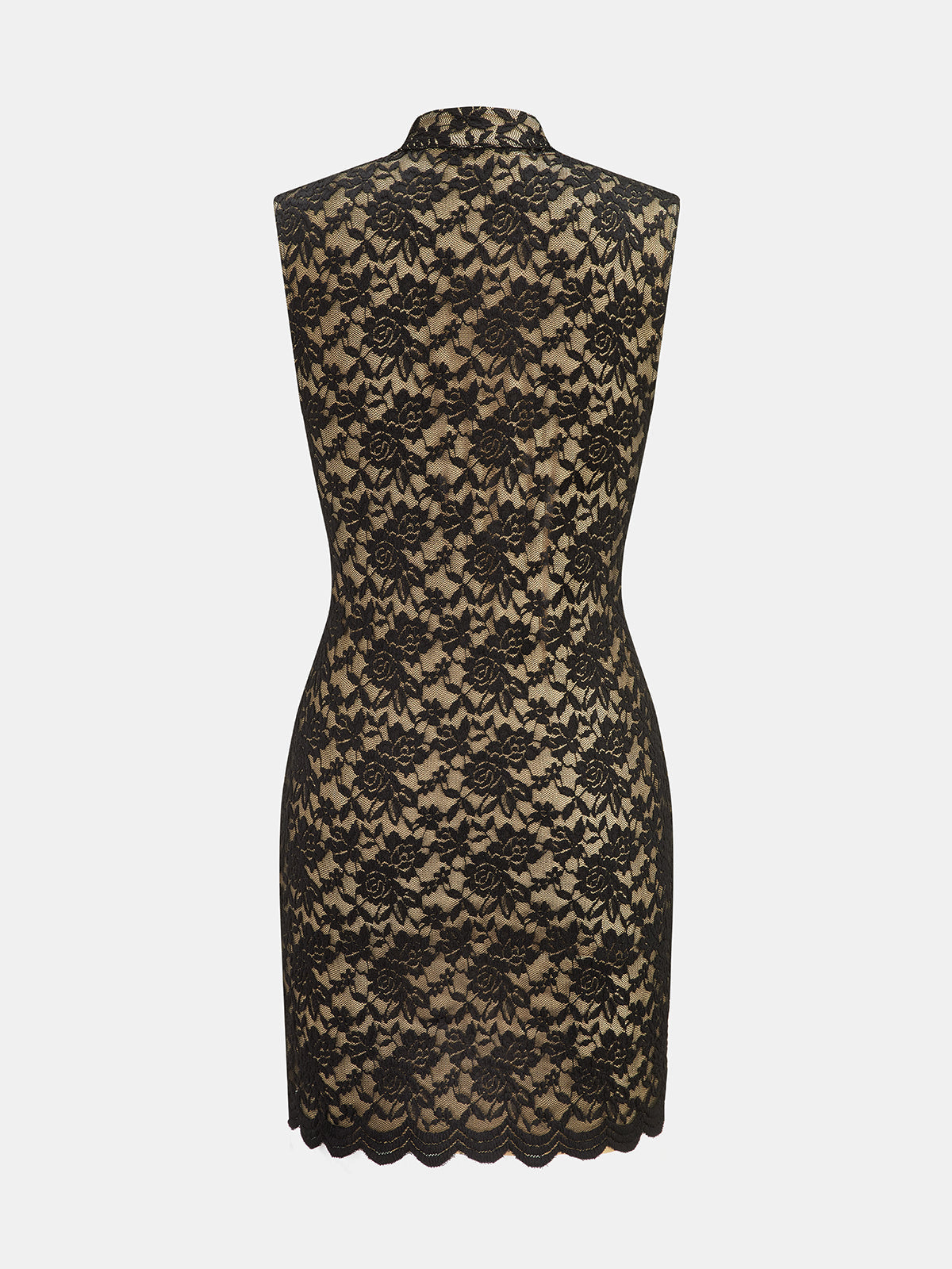Keyhole Neck Lace Bodycon Mini Dress - Black — Svelte Chic