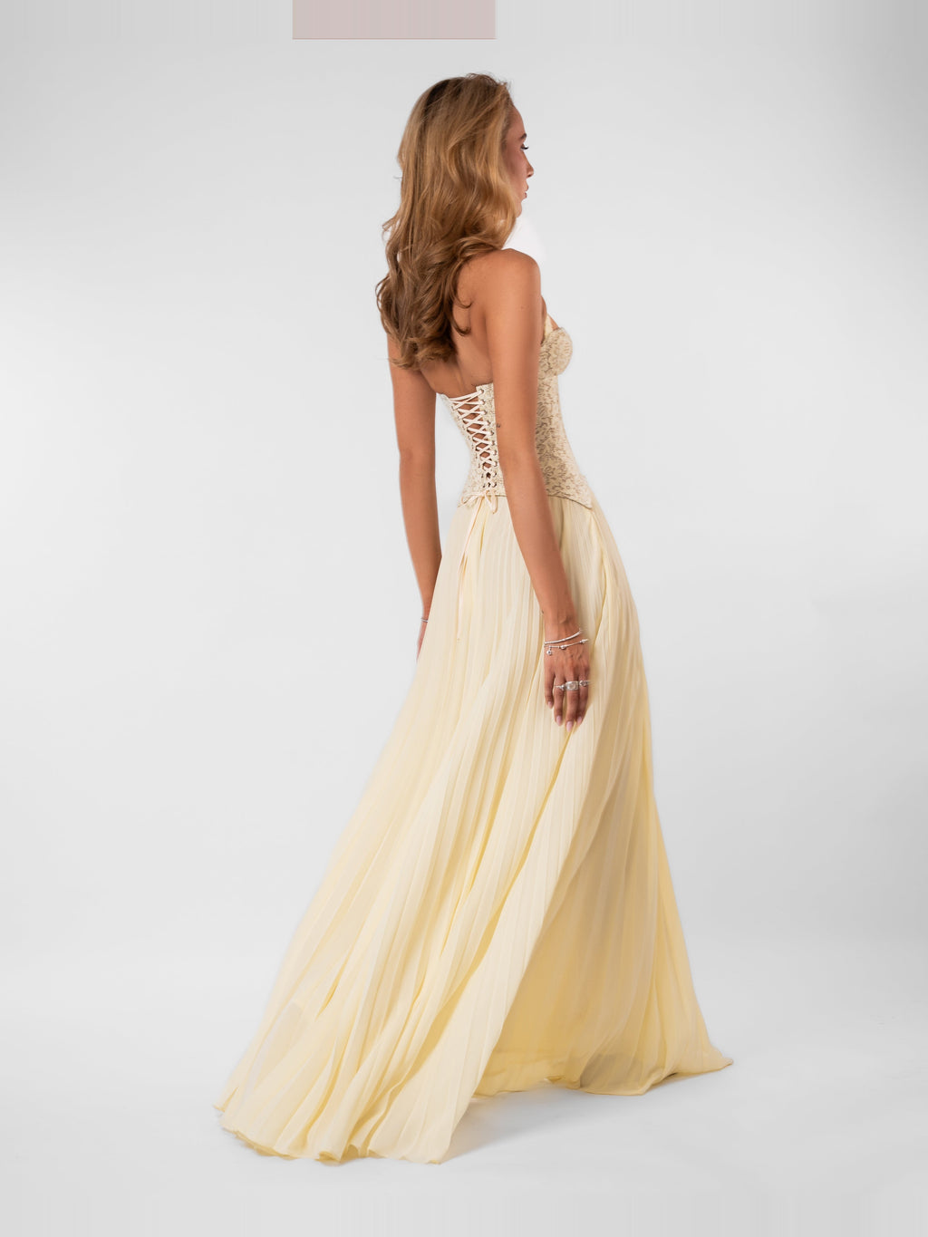 Gaia Halter Lace Corset Maxi Dress — Svelte Chic