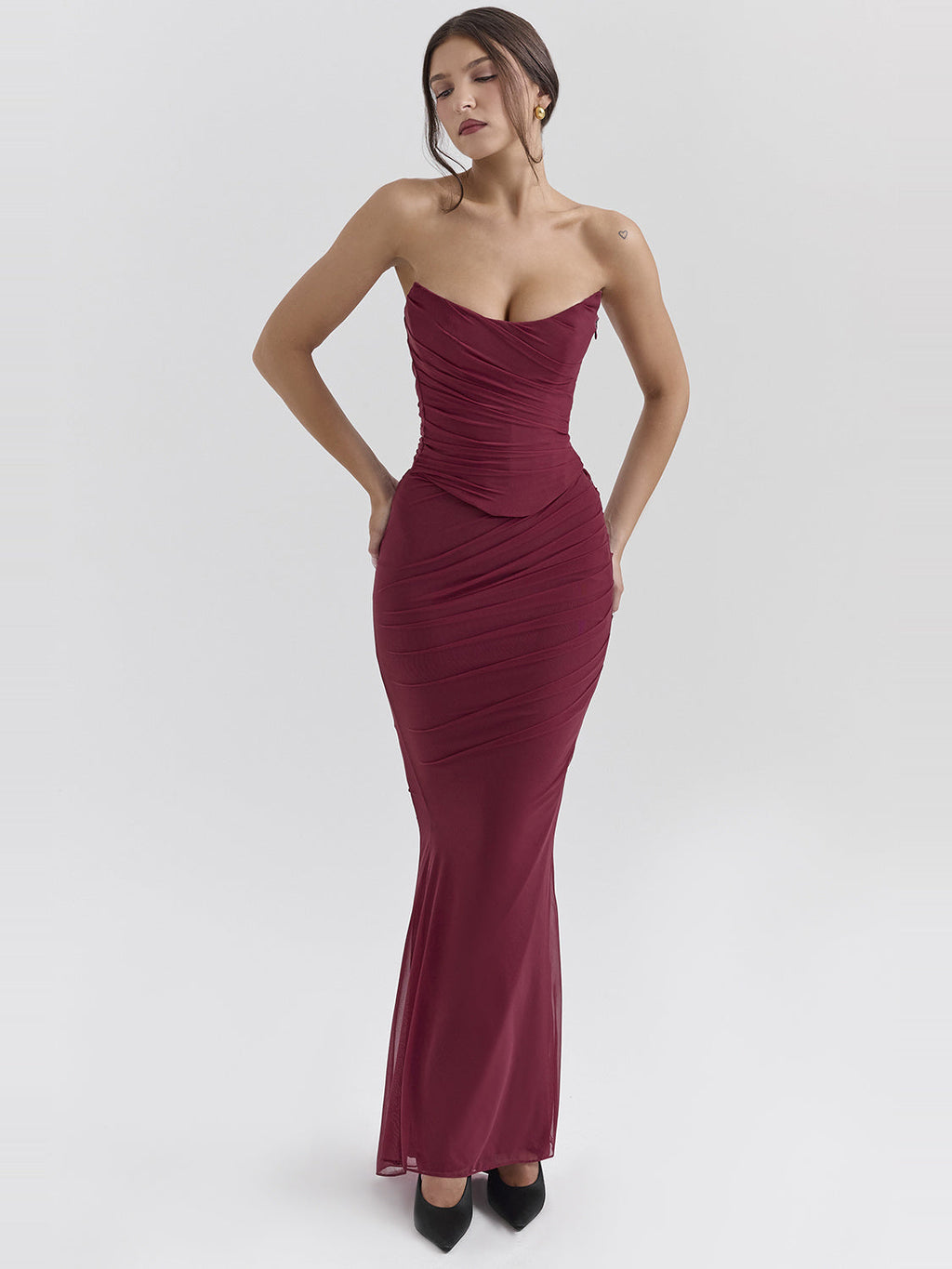Cassidy Ruffle Hem Mesh Maxi Skirt — Svelte Chic